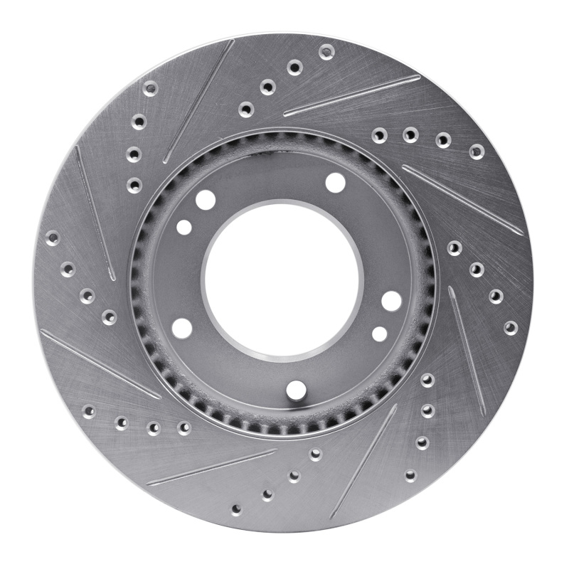 Kia Sorento Brake Rotor (1) - Front Right - R1 Concepts - Drilled & Slotted - Silver - `07-`09